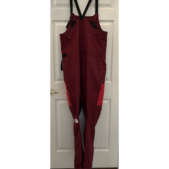 The North Face NF0A5ABY92L Men's Sz Large Red Dragline Waterproof Ski Bib $325 - Picture 2 of 8